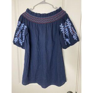 Boho Embroidered Off-Shoulder Mini Dress • Rebellion Again Small Festival Flirt